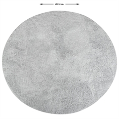 Gulvtæppe - Rundt tæppe - Ø 230 cm - Lys grå - Langt luvtæppe fra Nordstrand Home 